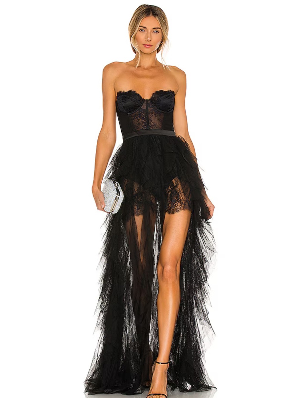 For Love & Lemons x REVOLVE Bustier Gown Black XS